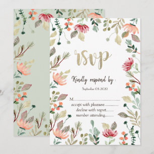 Invitation Chic Wildflower Répondre S.V.P.