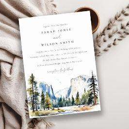 Invitation Chic Yosemite National Park CA Watercolor Mariage