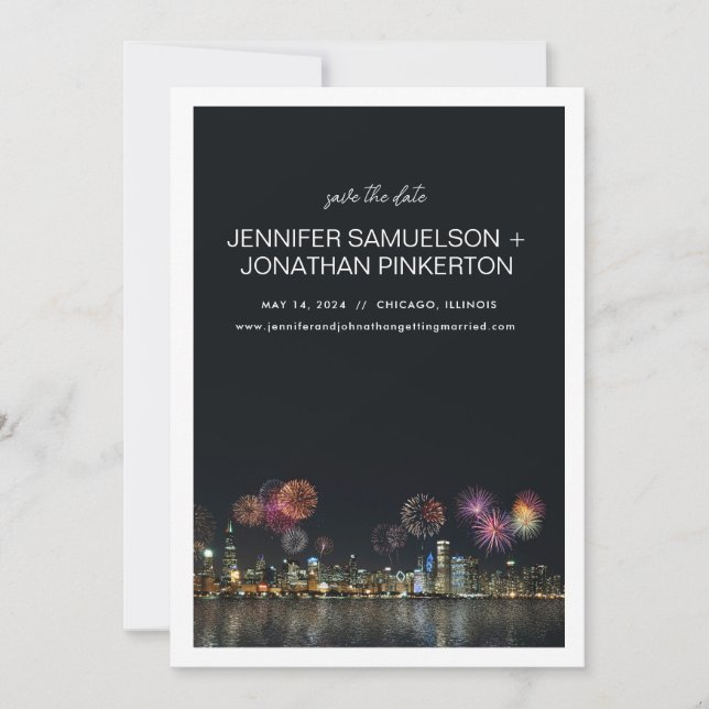 Invitation Chicago Enregistrer la date (Devant)