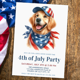 Invitation Chien 4 juillet Parti patriotique Labrador Retriev