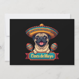 Invitation Chien Carlin mexicain Sombrero Cinco De Mayo