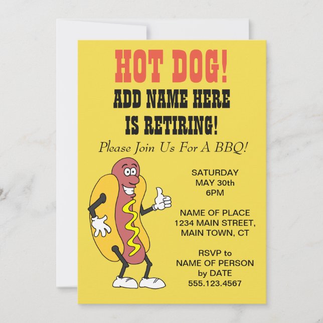 Invitation Chien chaud quelqu'un prend sa retraite sur invita (Devant)