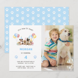 Invitation Chien Chien Chien Anniversaire de la fête Aquarell