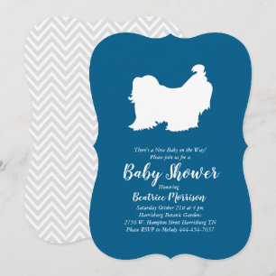 Invitation Chien Chien Chien Baby shower Bleu Garçon
