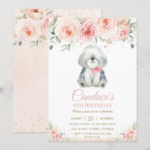 Invitation Chien Chien Chien Chien Chien Chien Rose Floral Gi