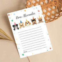 Chien Chiot Anniversaire heure Capsule Note Messag