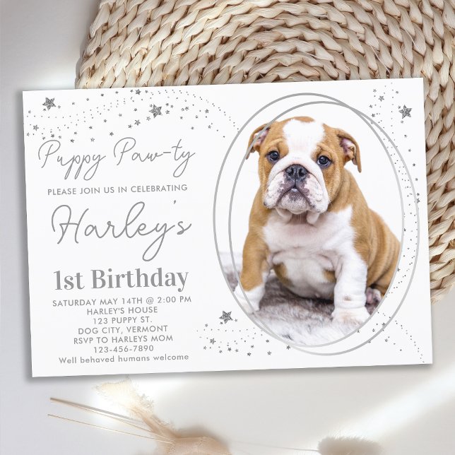 Invitation Chien chiot Anniversaire Personnalisé Animaux de c (Créateur téléchargé)