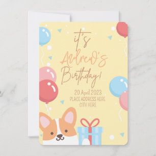 Invitation Chien chiot Thème Anniversaire des enfants