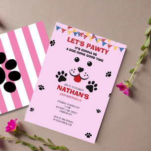 Invitation Chien de Chien De Chien De Chien Pawty Fille Anniv