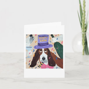 Invitation Chien de fête Basset Hound