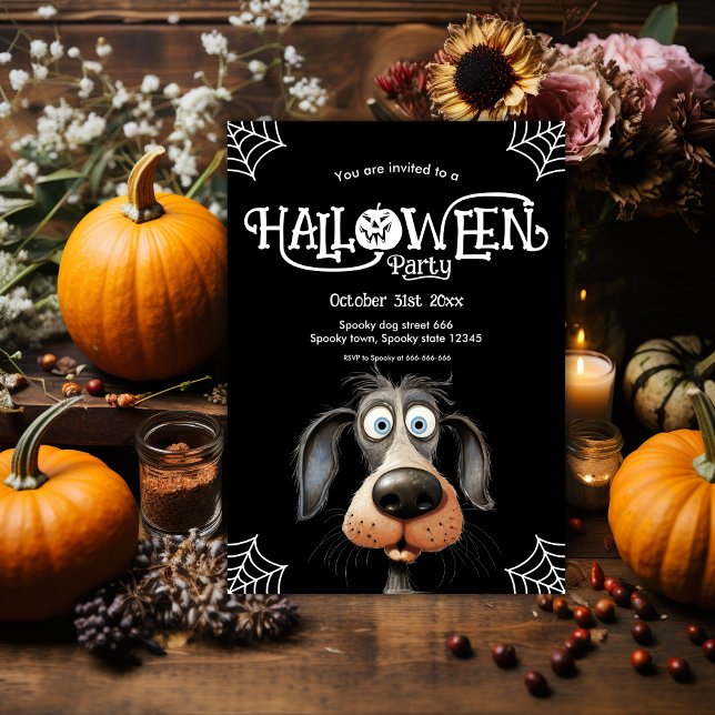 Invitation Chien effrayé fête d'Halloween (Créateur téléchargé)