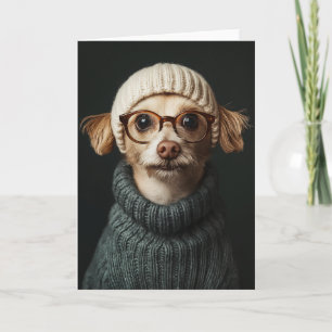 Invitation Chien élégant en tenue confortable