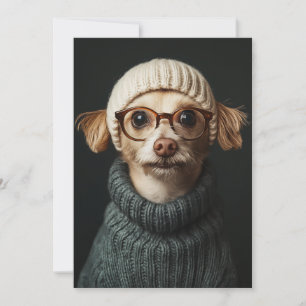 Invitation Chien élégant en tenue confortable