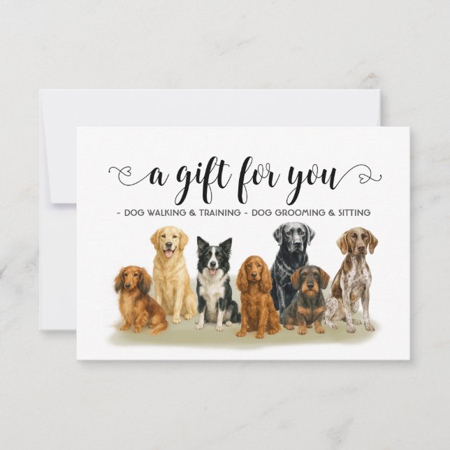 Invitation Chien Groomer Walker Sitter Cadeau Pour Vous (Devant)