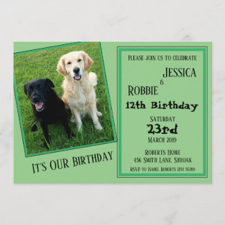 Invitation Chien jumeau de Labrador d'anniversaire
