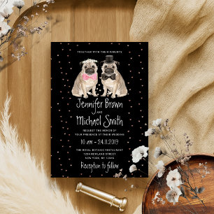Invitation Chien mariage de Carlin noir