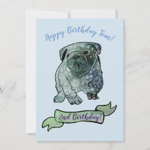 Invitation Chien mignon fête d'anniversaire Chien français
