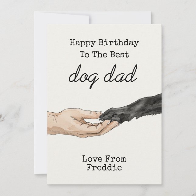 Invitation Chien papa Anniversaire | Drôle cadeau de l'amant  (Devant)