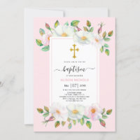 Chien sauvage blanc rose rose rousse floral Baptêm