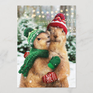 Invitation Chiens de Prairie de Noël