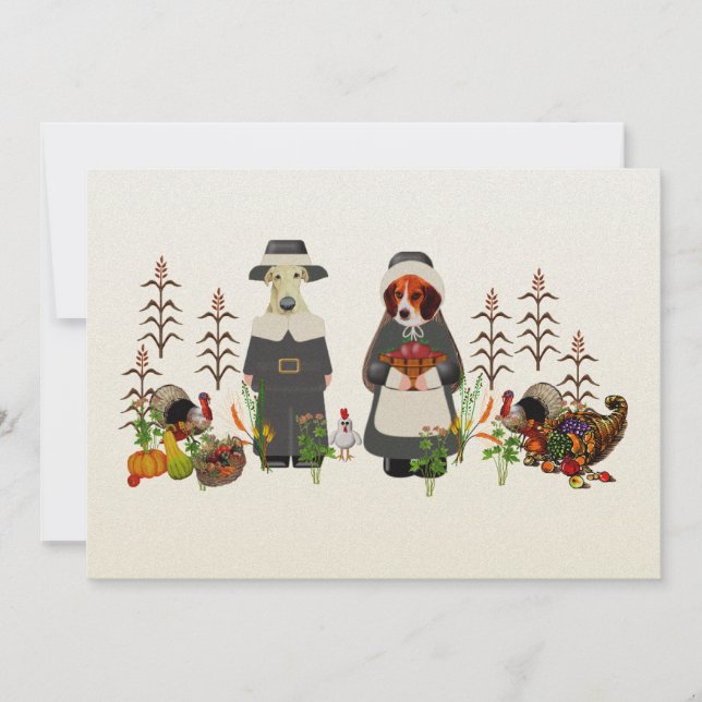 Invitation Chiens de thanksgiving (Devant)