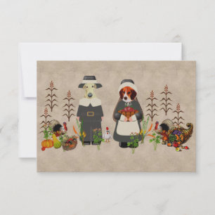 Invitation Chiens de Thanksgiving