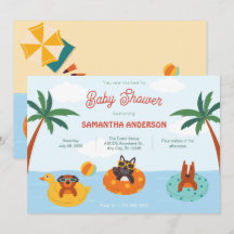 Chiens d'été sur le Baby shower de plage
