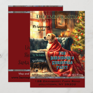 Invitation Chiens en attente de 4 cette fête annuelle de Noël