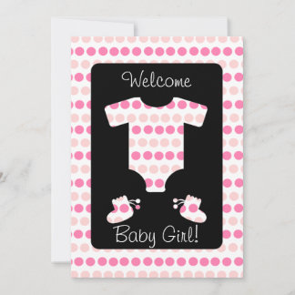 Invitation Chiffres roses Vêtements pour bébés et douches pou