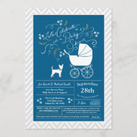 Chihuahua Chien Baby shower Blue Boy