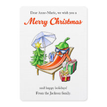 Chili Drôle sur Chaise Longue Noël Personnalisé