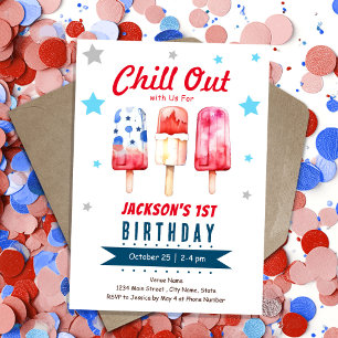 Invitation Chill Out Kids Summer Ice Pop 1er anniversaire