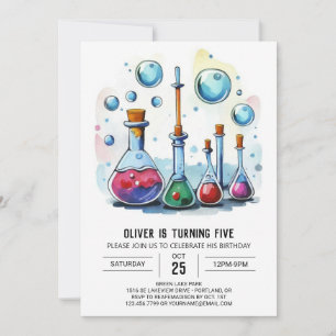 Invitation Chimie scientifique en ligne Anniversaire