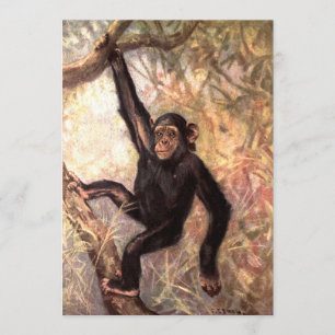 Invitation Chimpanzé par CE Swan, Animaux sauvages de la jung