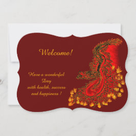 Invitation China Dragon in red and gold , Add Your texte