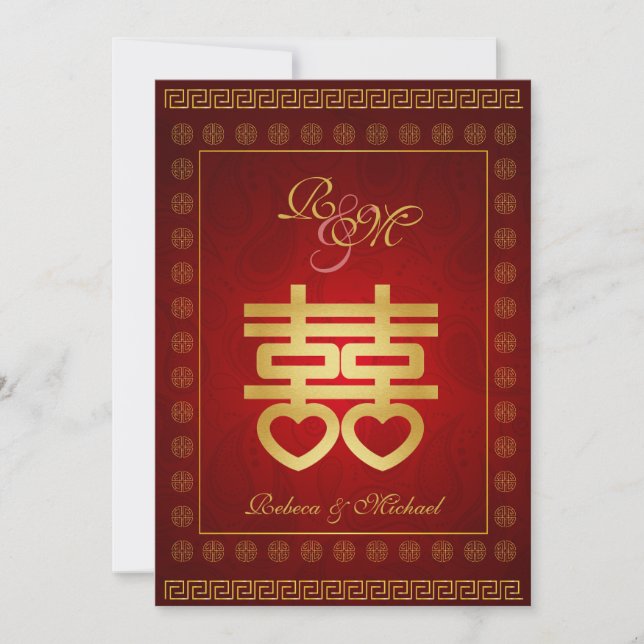Invitation Chine : Un mariage pour deux personnes (Devant)
