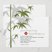 Invitation chinois de mariage d'arbre en bambou