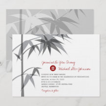 Invitation chinois de mariage d'arbre en bambou