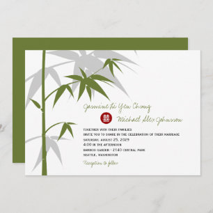 Invitation chinois de mariage d'arbre en bambou
