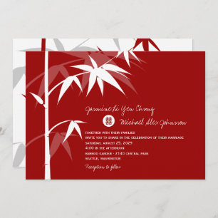 Invitation chinois de mariage d'arbre en bambou