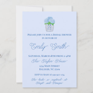 Invitation Chinoiserie bleu et blanc Hydrangea Fête des marié