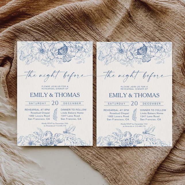 Invitation Chinoiserie Florale La Nuit Avant (Créateur téléchargé)