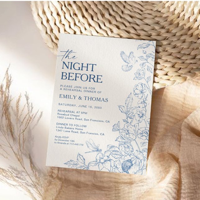 Invitation Chinoiserie Florale La Nuit Avant L'Invitation (Créateur téléchargé)