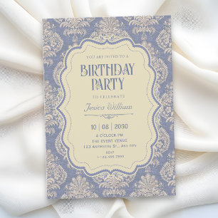Invitation chinoiserie royale vintage pour anniversaire