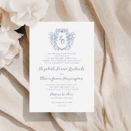 Invitation Chinoiserie Vintage Monogramme Mariage