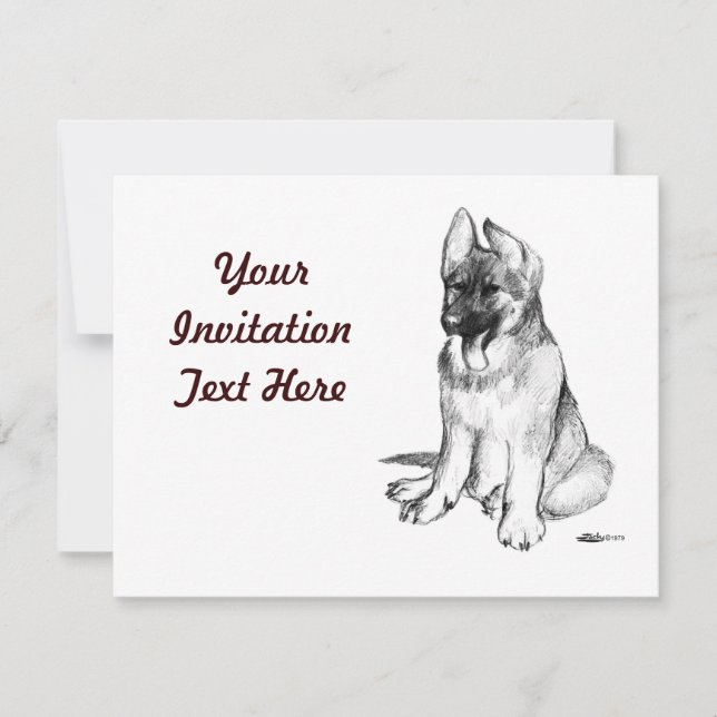 Invitation Chiot de berger allemand (Devant)
