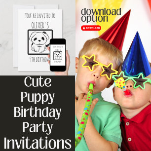 Invitation Chiot de la 5e fête d'anniversaire d'Oliver