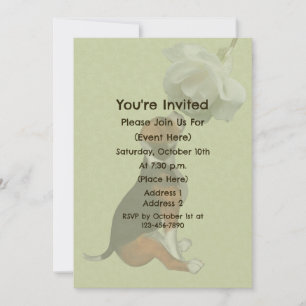 Invitation Chiots Beagle Rose Blanche Fête Animale Mignonne