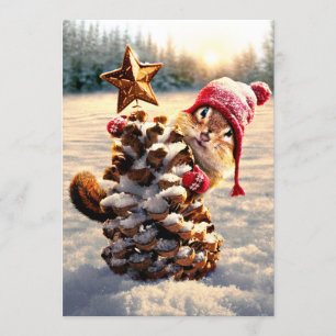Invitation Chipmunk Avec Pine Cone Tree