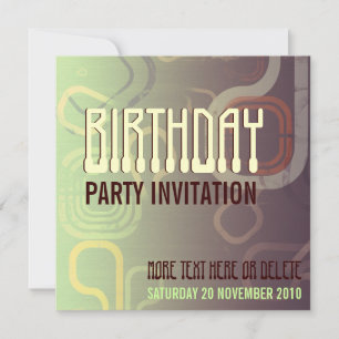 Invitation Choc Mint Retro Electro Party Anniversaire Invitat